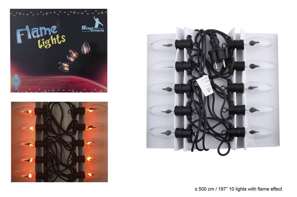 Lightchain 5m with 10 flame light bulbs photo