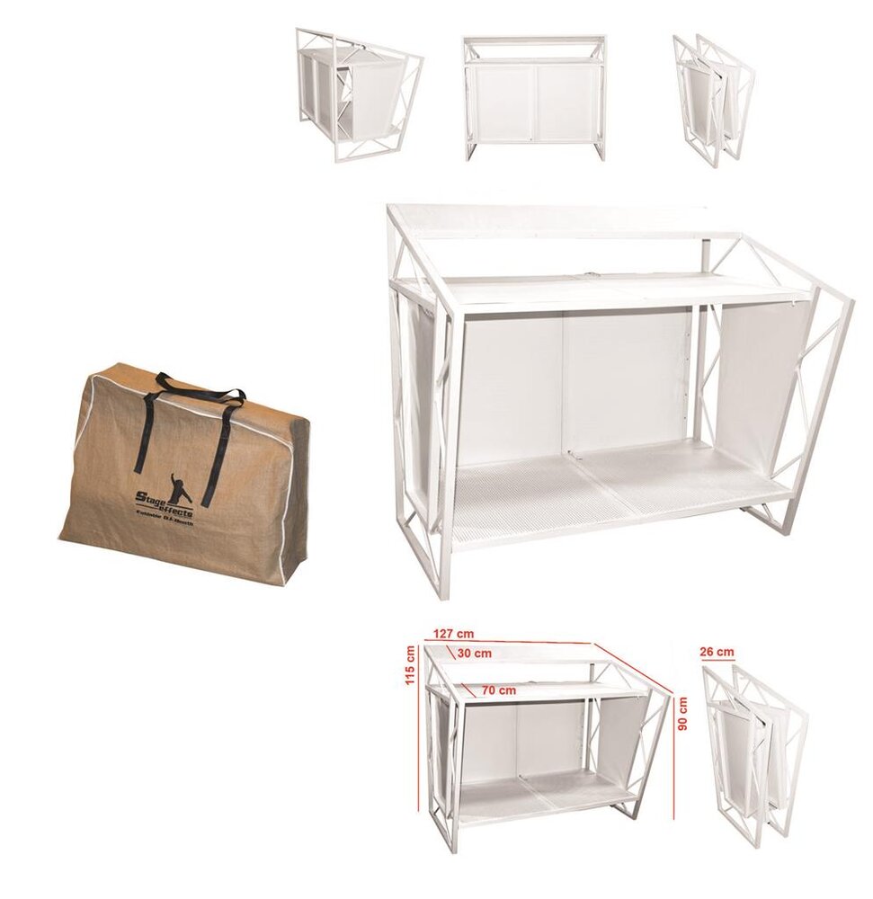 Foldable dj booth with transportation bag black photo