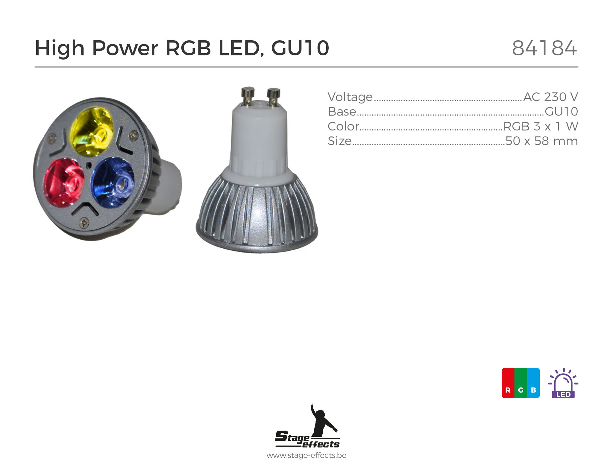 Led light 3x1w mr 16 12v rgb photo