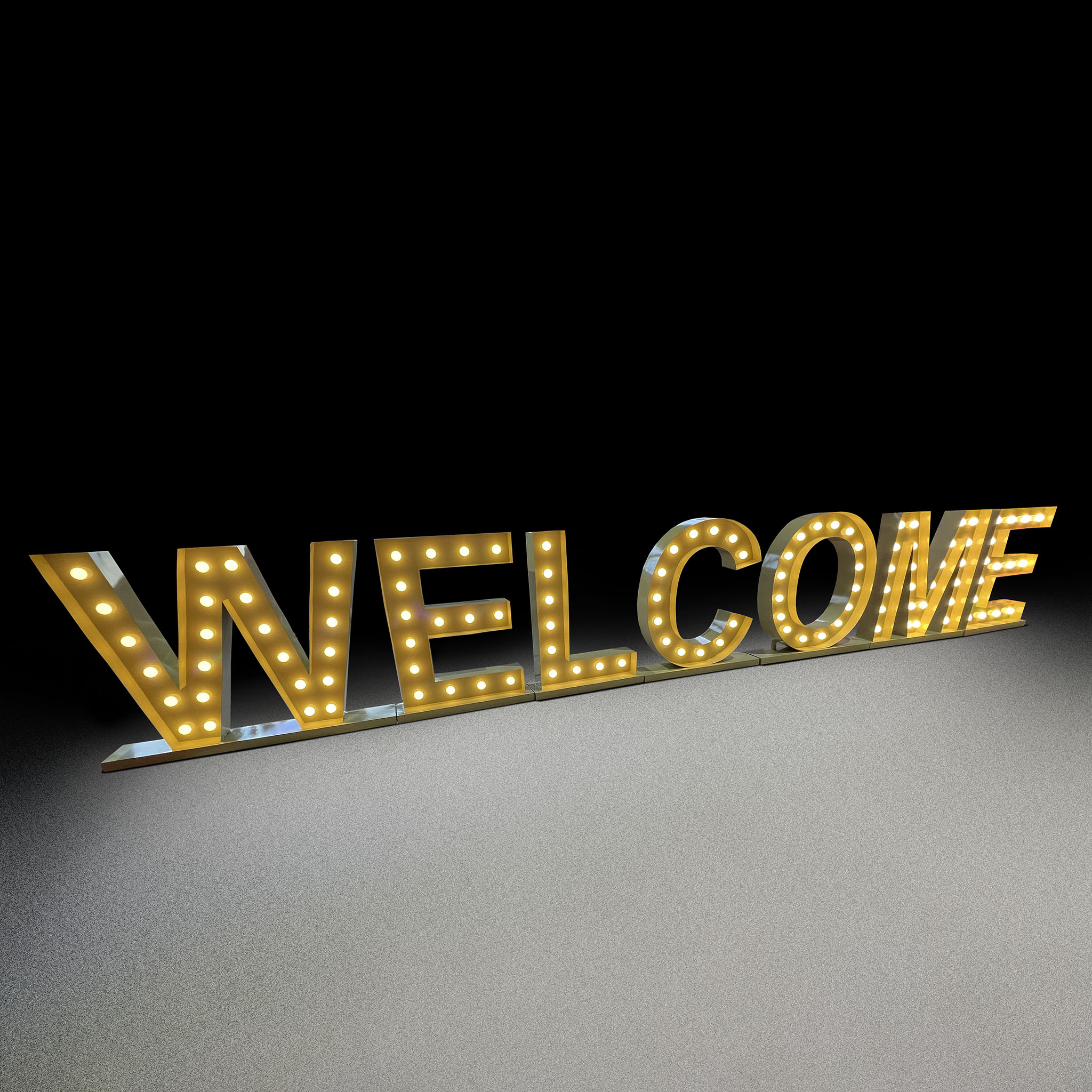 Led light box welcome photo