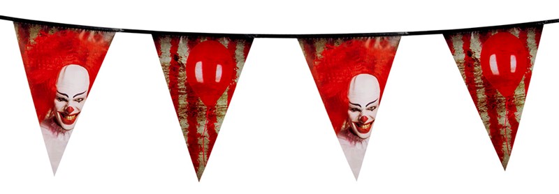 Διακοσμητική Γιρλάντα Σημαιάκια Horror Clown 6m photo