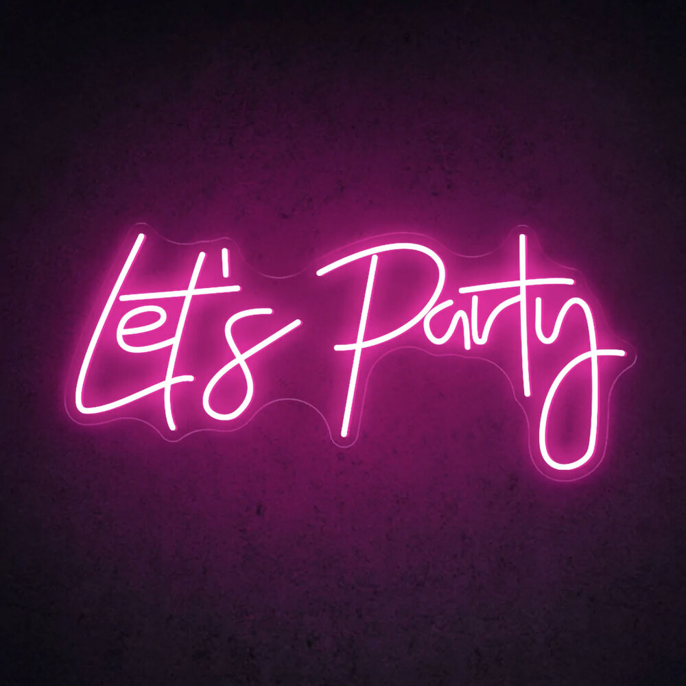 Neon light Let's party photo