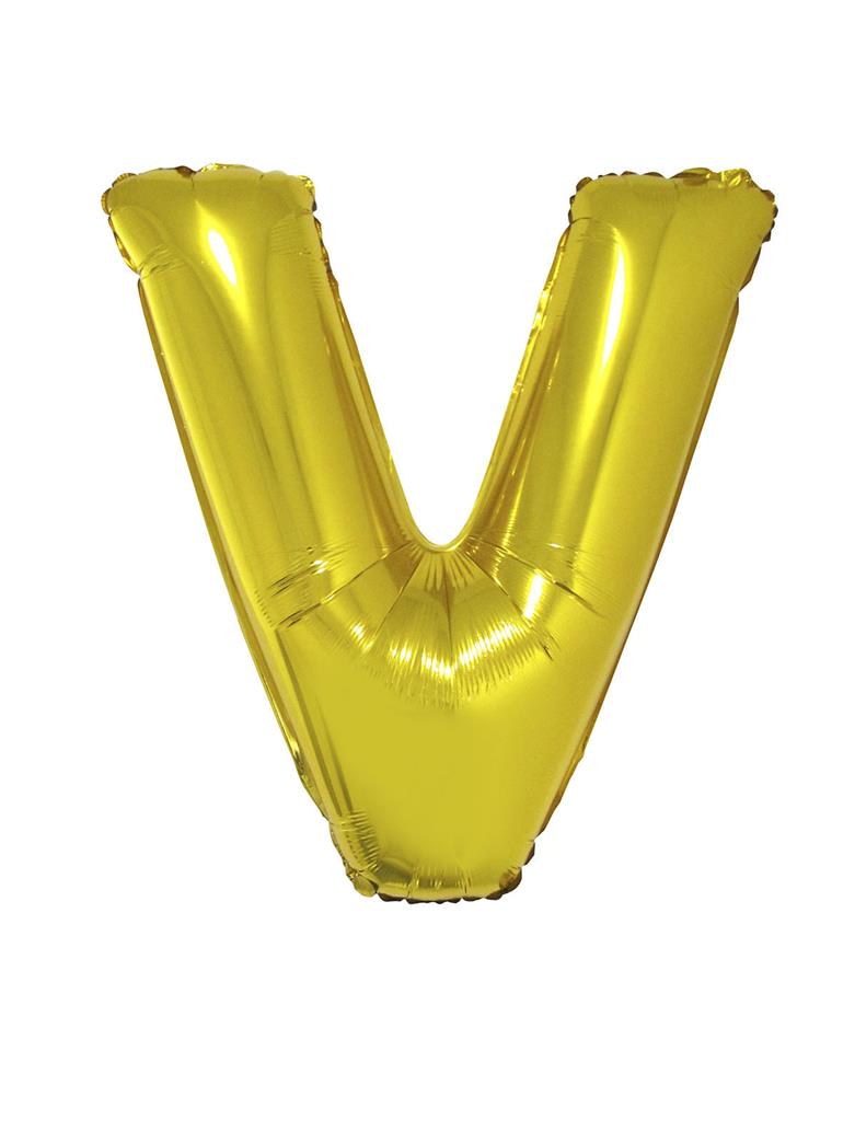 Μπαλόνι Foil Γράμμα " V " Χρυσό 101cm photo