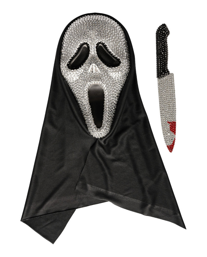 Σετ Μάσκα Scream & Μαχαίρι Με Στρασάκια photo